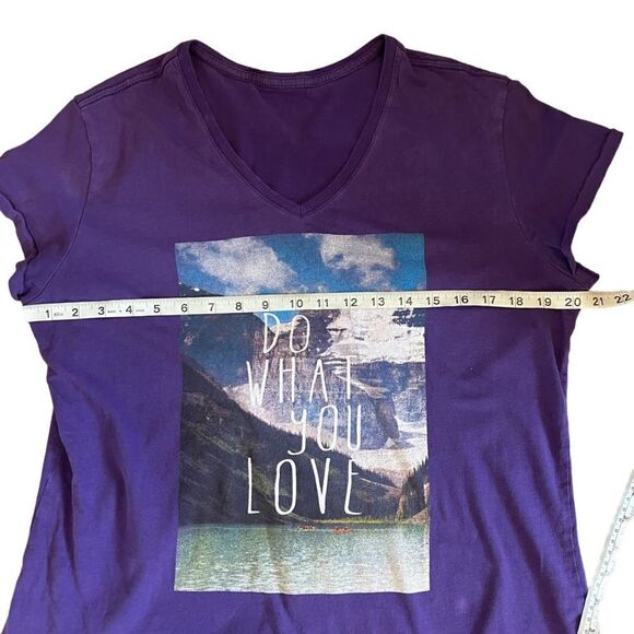 Purple Graphic Print Short Sleeve Cotton Tee Shirt L - Picture 5 of 7
